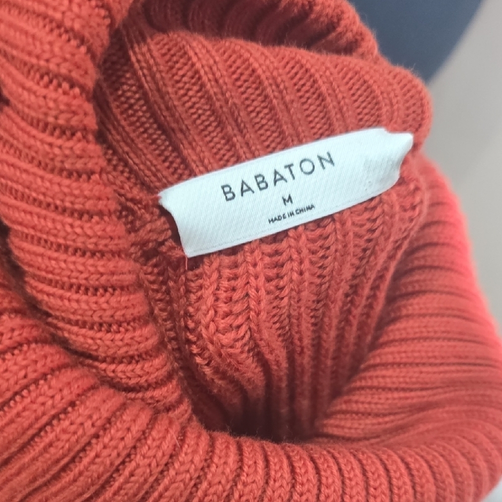NWT BABATON 100% Merino Wool Cozy Coral Turtleneck Sweater - Picture 5 of 6